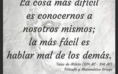 Frase célebre Tales de Mileto – Conocerse a uno mismo